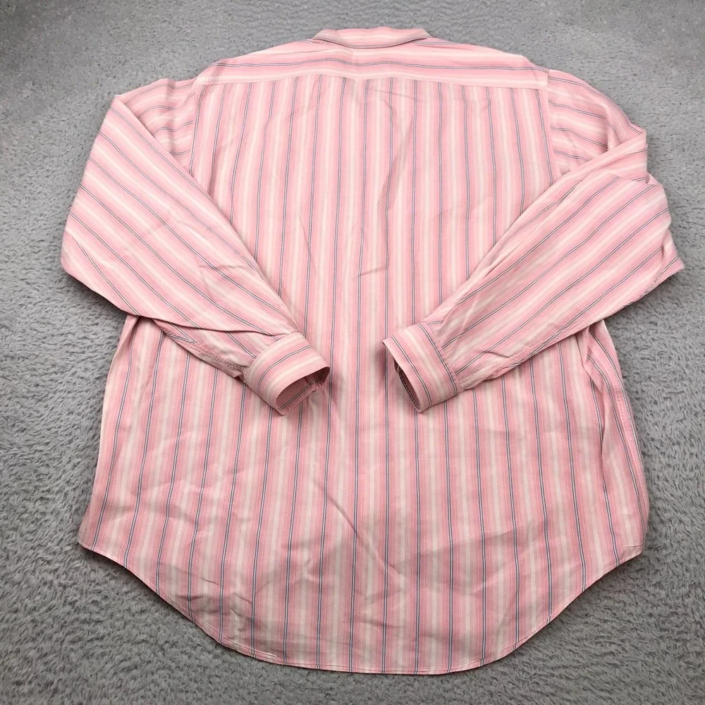 Vintage Polo Ralph Lauren Shirt Mens XL Pink Multi Striped Imported Cotton LS